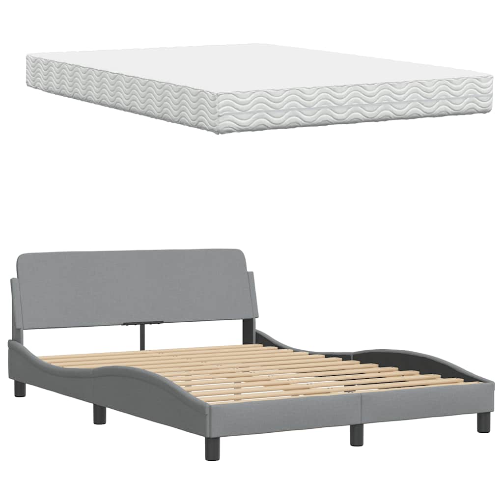 Bed met matras stof lichtgrijs 120x200 cm is nu te koop bij PeponiXL, paradijselijk wonen!