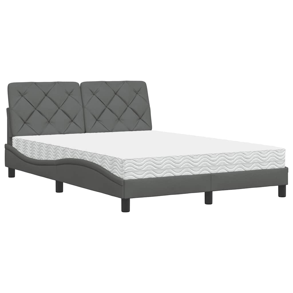 Bed met matras stof donkergrijs 120x200 cm is nu te koop bij PeponiXL, paradijselijk wonen!