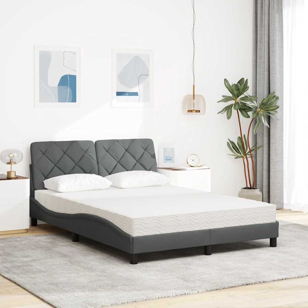 Bed met matras stof donkergrijs 120x200 cm is nu te koop bij PeponiXL, paradijselijk wonen!