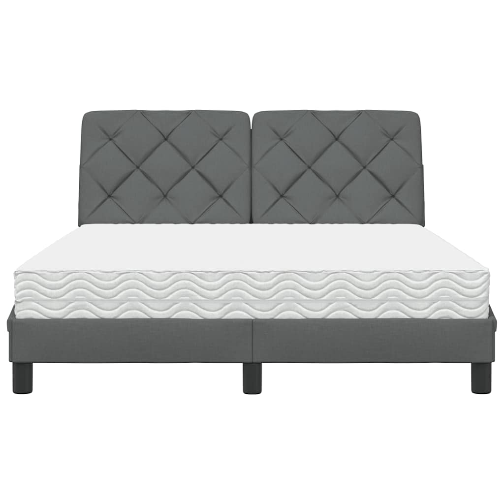 Bed met matras stof donkergrijs 120x200 cm is nu te koop bij PeponiXL, paradijselijk wonen!