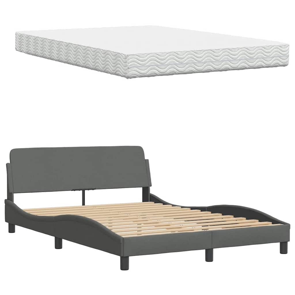 Bed met matras stof donkergrijs 120x200 cm is nu te koop bij PeponiXL, paradijselijk wonen!