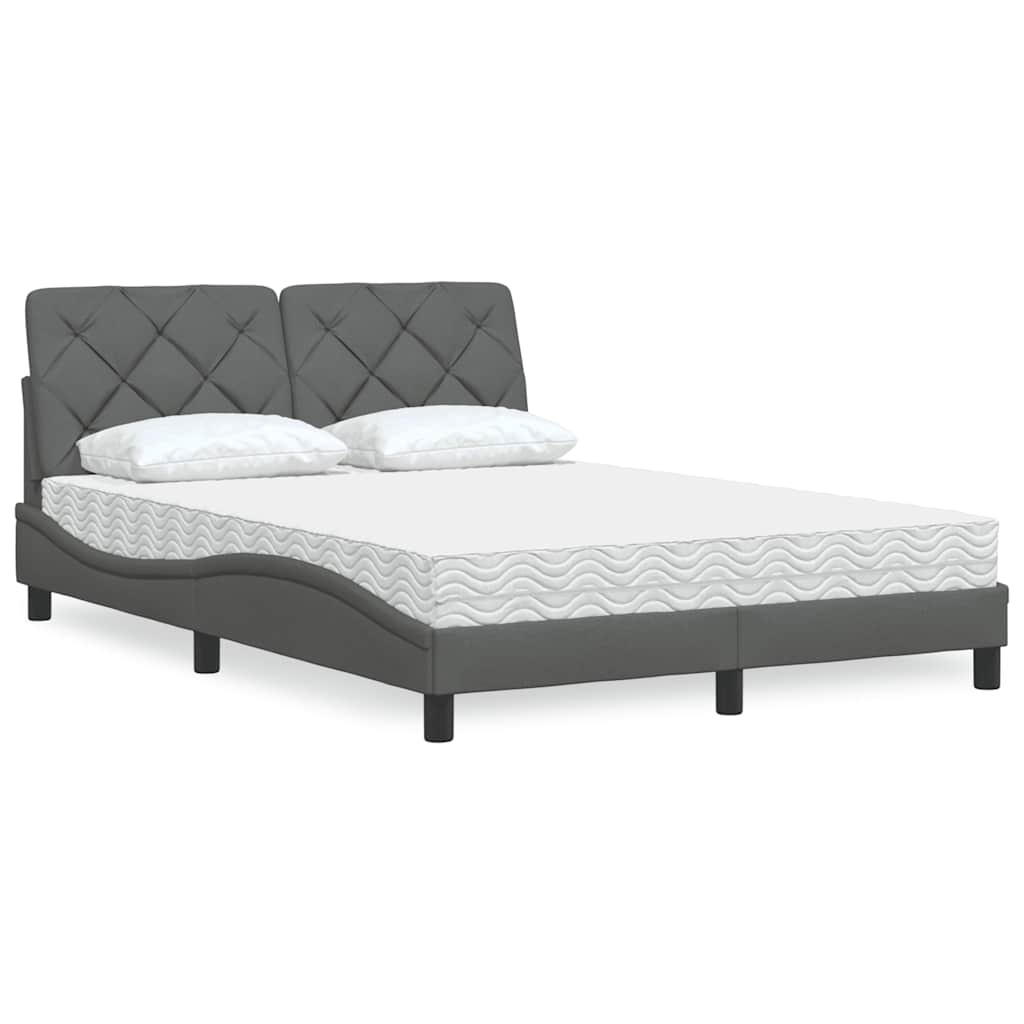 Bed met matras stof donkergrijs 120x200 cm is nu te koop bij PeponiXL, paradijselijk wonen!