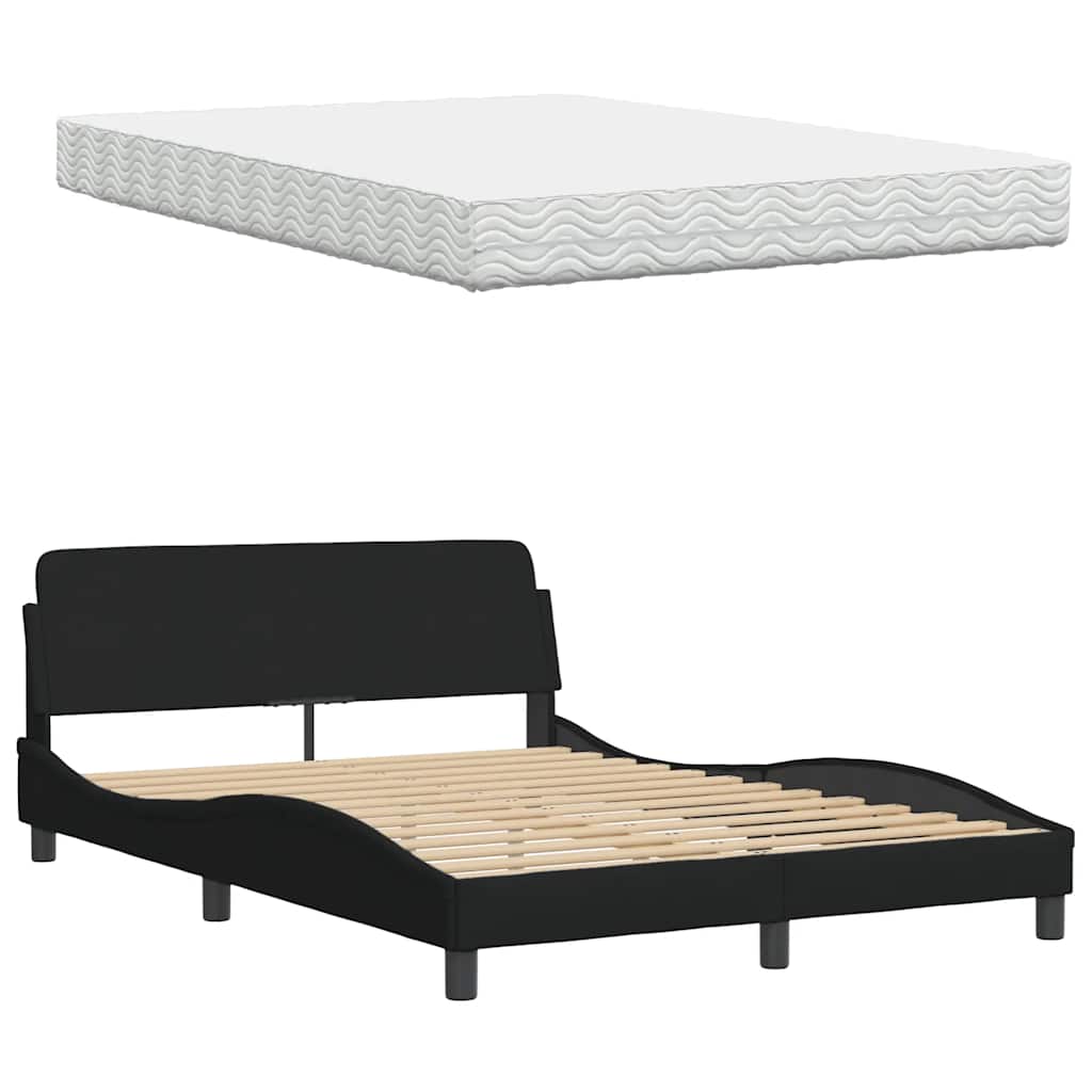 Bed met matras stof zwart 120x200 cm is nu te koop bij PeponiXL, paradijselijk wonen!