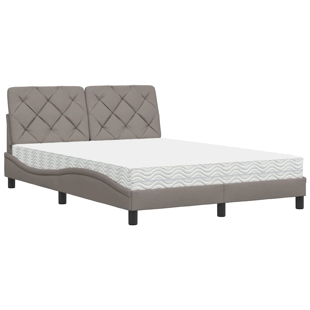 Bed met matras stof taupe 120x200 cm is nu te koop bij PeponiXL, paradijselijk wonen!