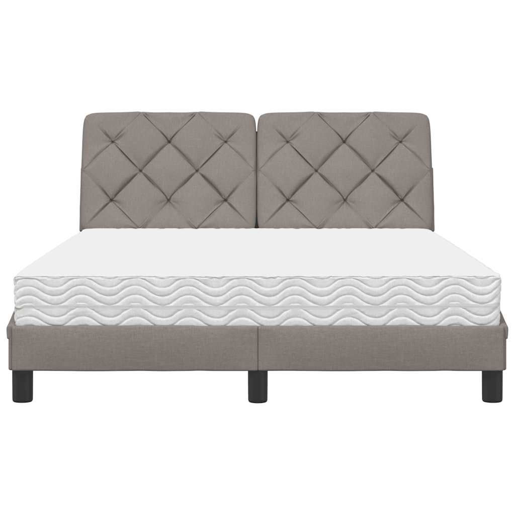 Bed met matras stof taupe 120x200 cm is nu te koop bij PeponiXL, paradijselijk wonen!