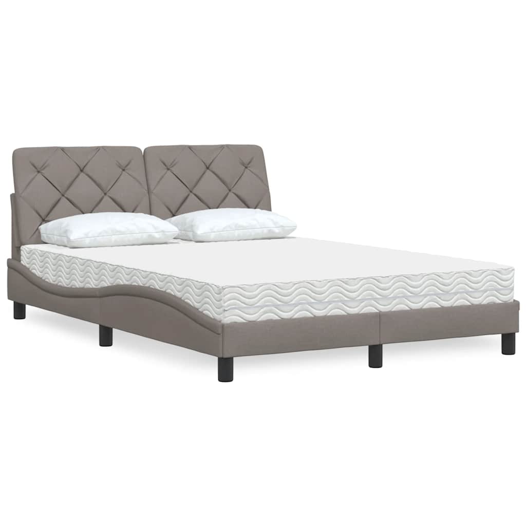 Bed met matras stof taupe 120x200 cm is nu te koop bij PeponiXL, paradijselijk wonen!