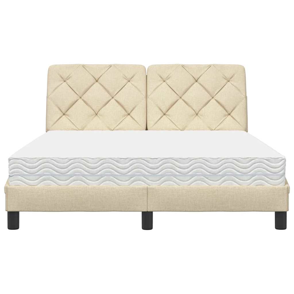 Bed met matras stof crèmekleurig 120x200 cm is nu te koop bij PeponiXL, paradijselijk wonen!