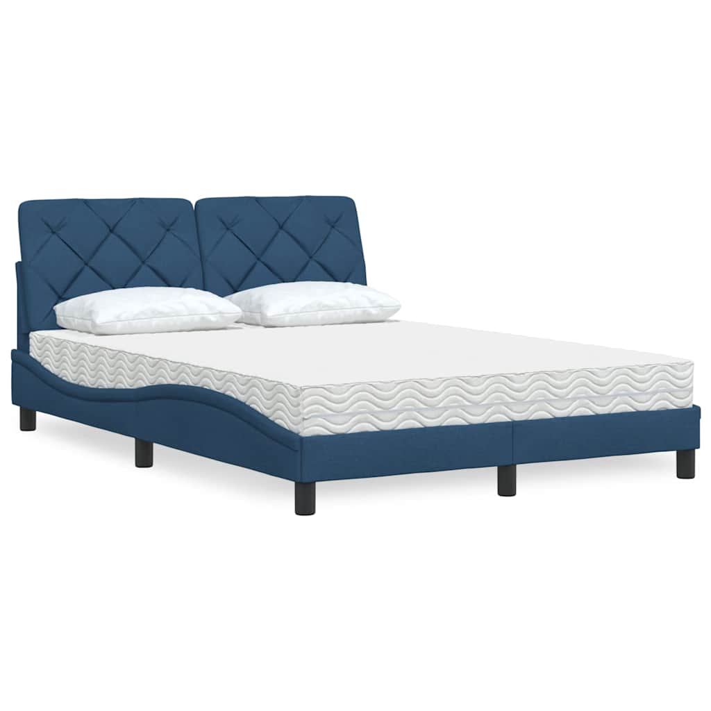 Bed met matras stof blauw 120x200 cm is nu te koop bij PeponiXL, paradijselijk wonen!