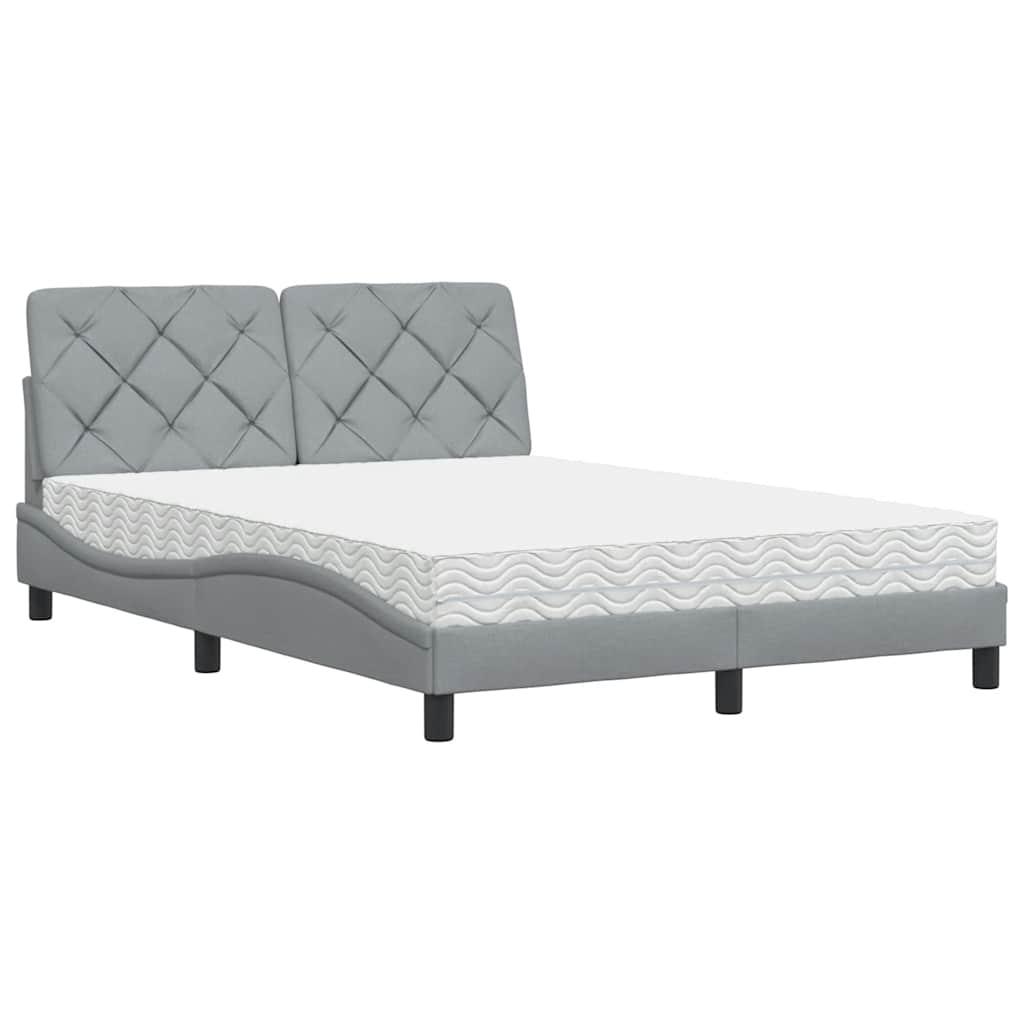 Bed met matras stof lichtgrijs 140x190 cm is nu te koop bij PeponiXL, paradijselijk wonen!