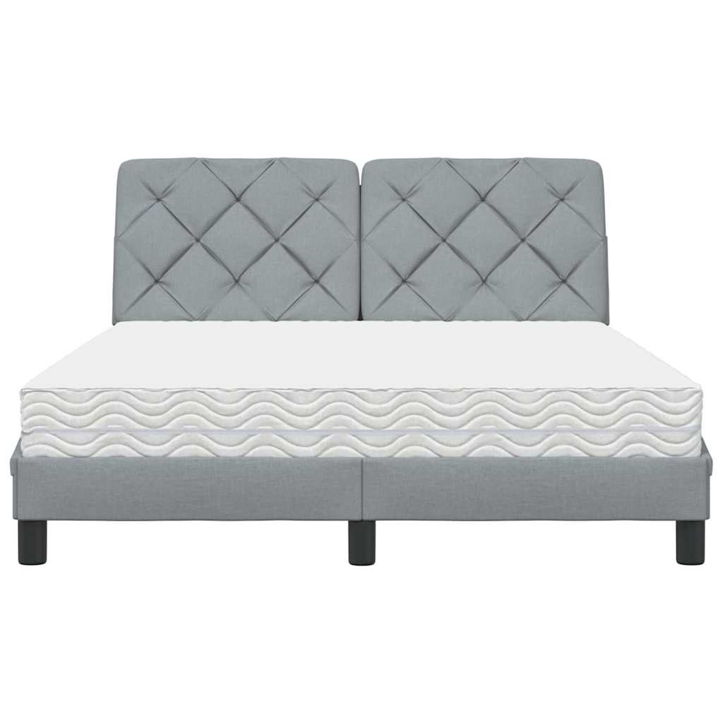 Bed met matras stof lichtgrijs 140x190 cm is nu te koop bij PeponiXL, paradijselijk wonen!