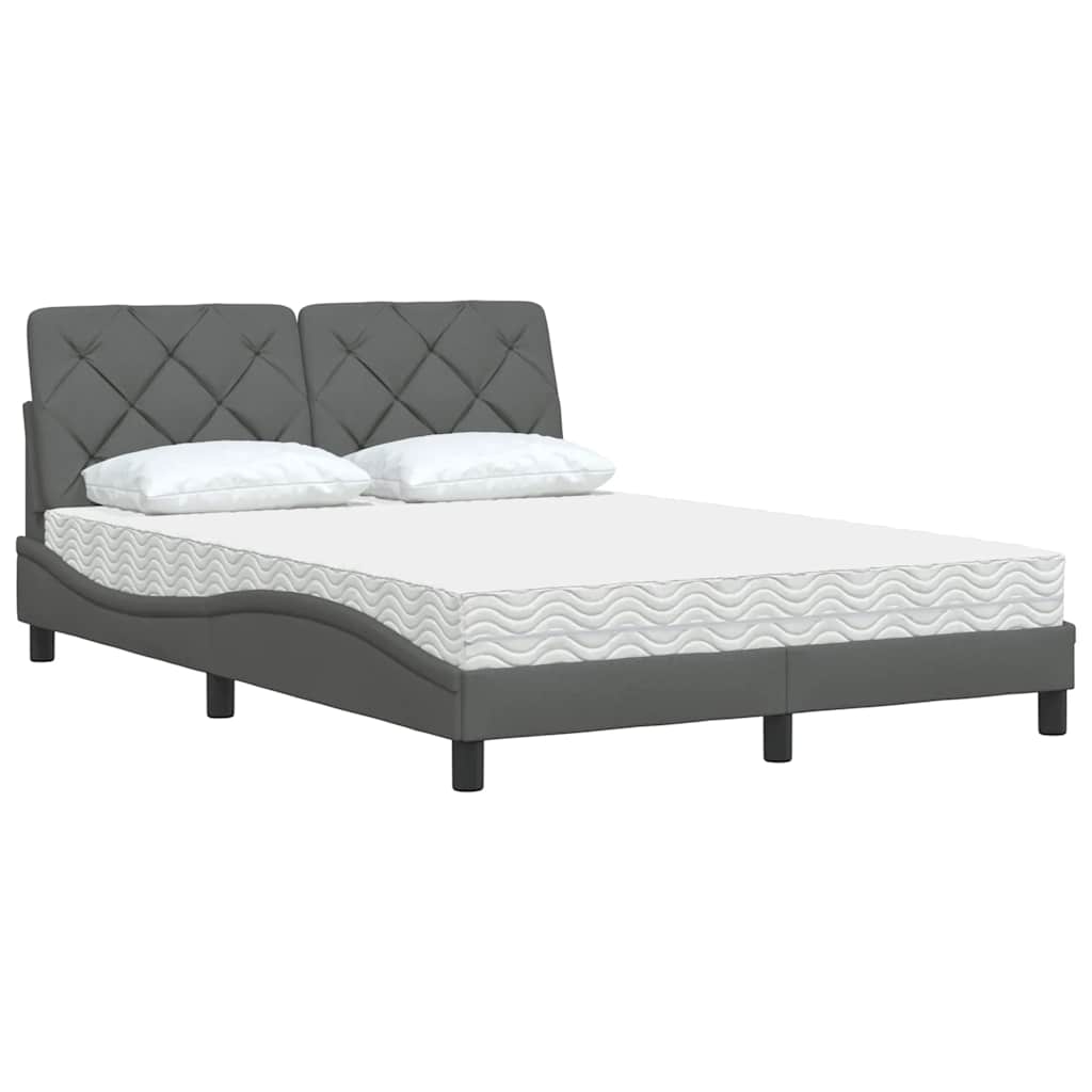 Bed met matras stof donkergrijs 140x190 cm is nu te koop bij PeponiXL, paradijselijk wonen!