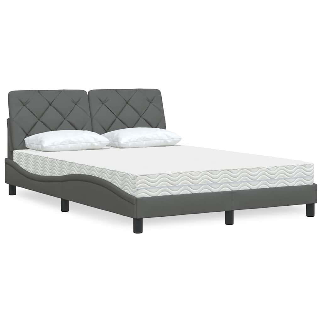 Bed met matras stof donkergrijs 140x190 cm is nu te koop bij PeponiXL, paradijselijk wonen!