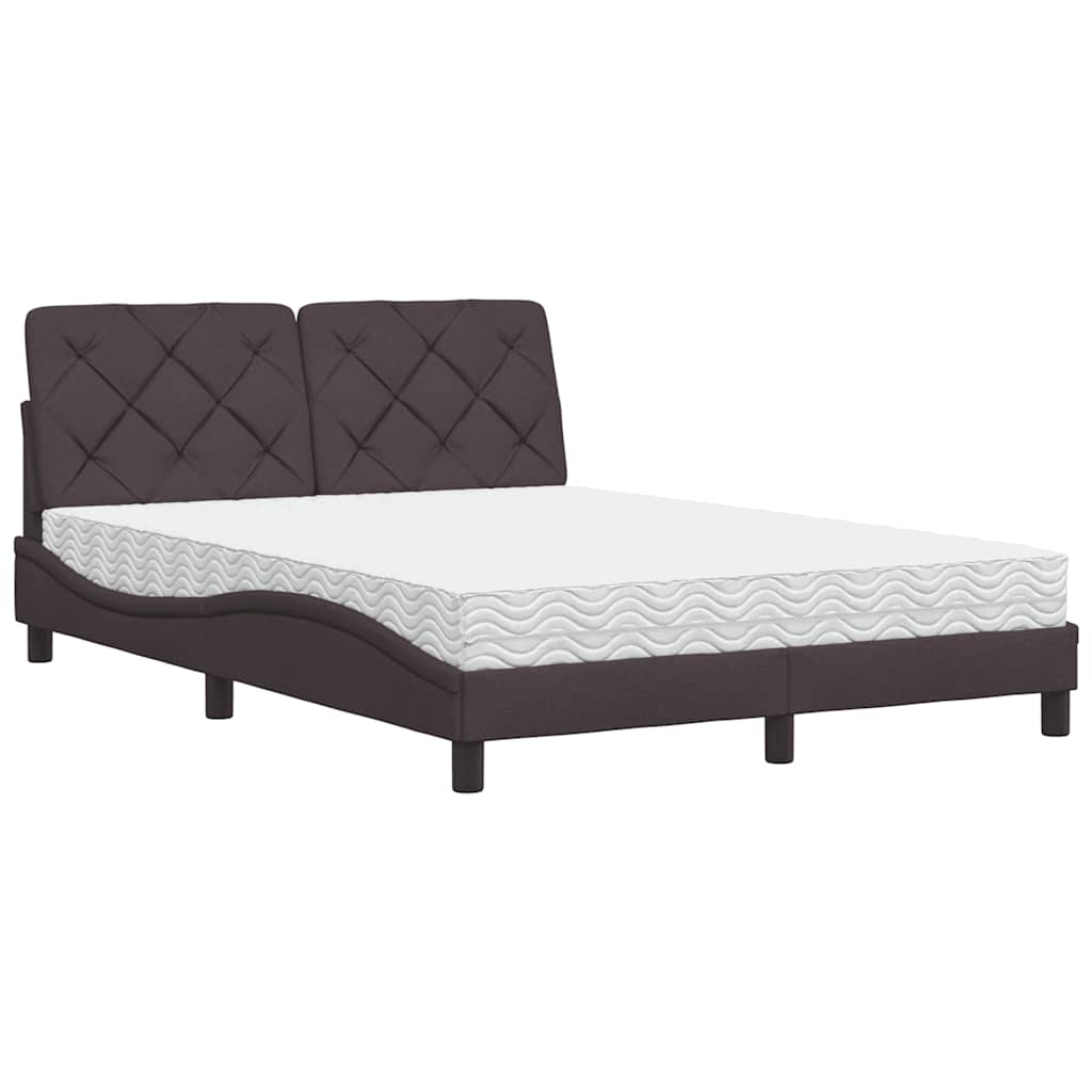 Bed met matras stof donkerbruin 140x190 cm is nu te koop bij PeponiXL, paradijselijk wonen!