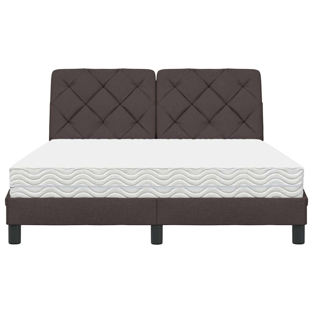 Bed met matras stof donkerbruin 140x190 cm is nu te koop bij PeponiXL, paradijselijk wonen!