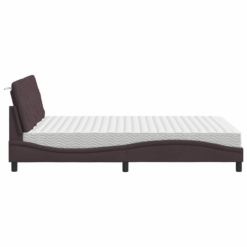 Bed met matras stof donkerbruin 140x190 cm is nu te koop bij PeponiXL, paradijselijk wonen!