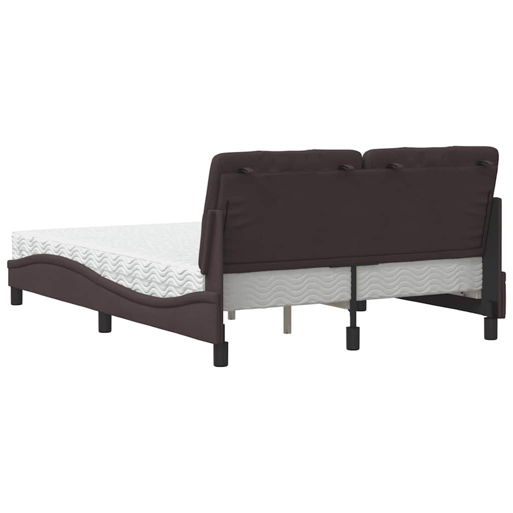 Bed met matras stof donkerbruin 140x190 cm is nu te koop bij PeponiXL, paradijselijk wonen!
