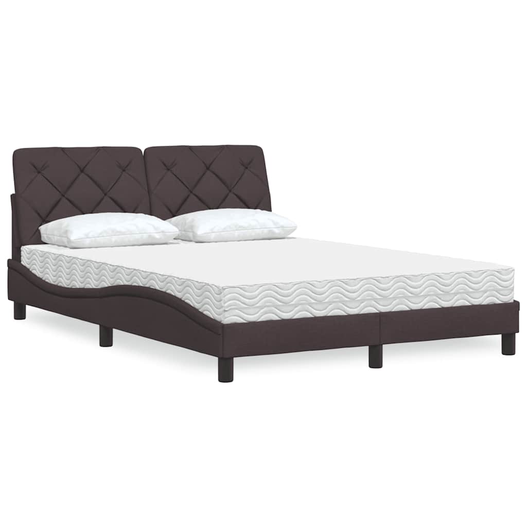 Bed met matras stof donkerbruin 140x190 cm is nu te koop bij PeponiXL, paradijselijk wonen!