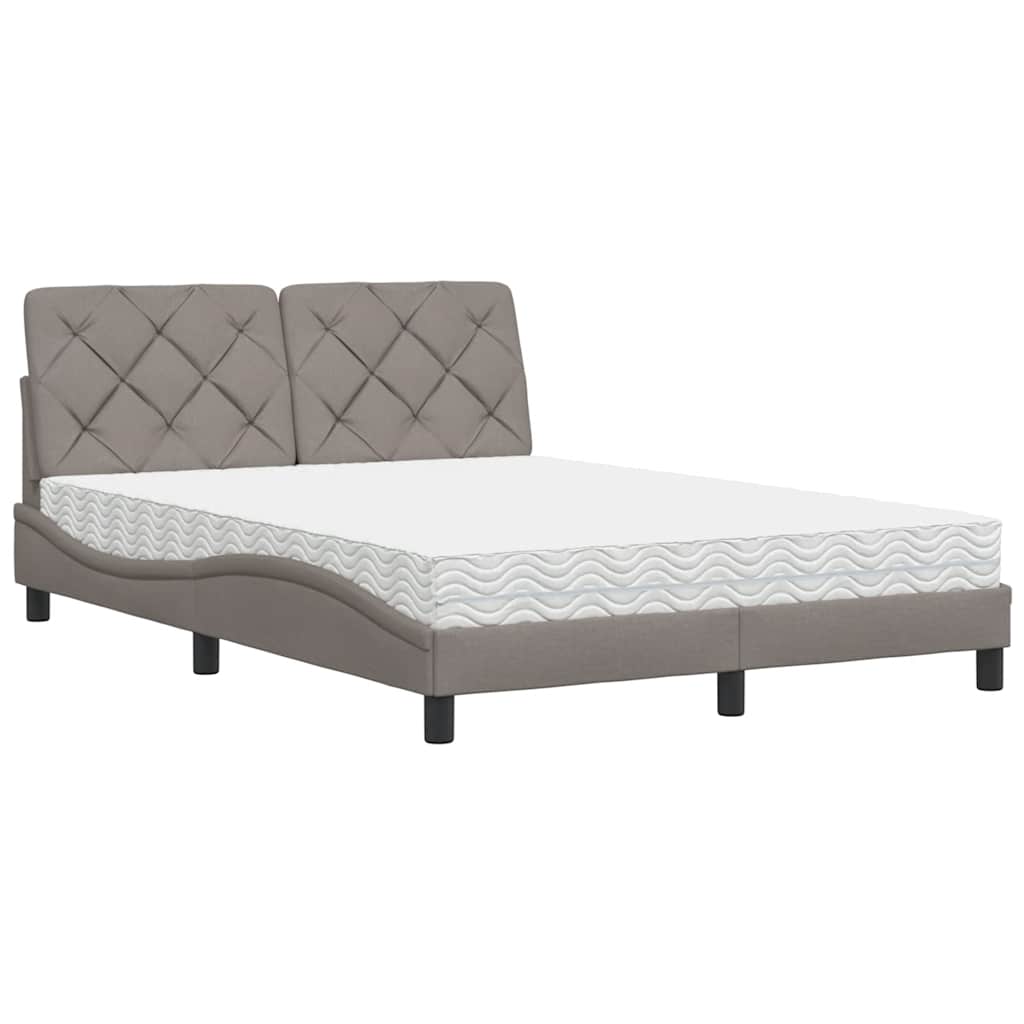 Bed met matras stof taupe 140x190 cm is nu te koop bij PeponiXL, paradijselijk wonen!
