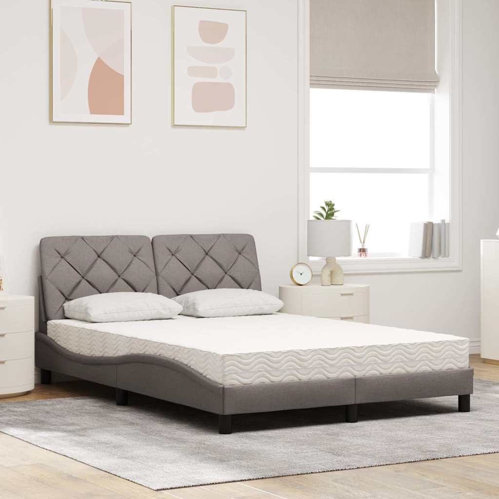 Bed met matras stof taupe 140x190 cm is nu te koop bij PeponiXL, paradijselijk wonen!