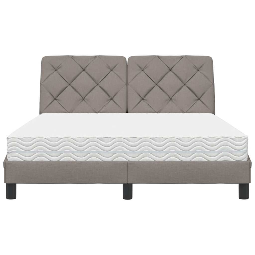Bed met matras stof taupe 140x190 cm is nu te koop bij PeponiXL, paradijselijk wonen!