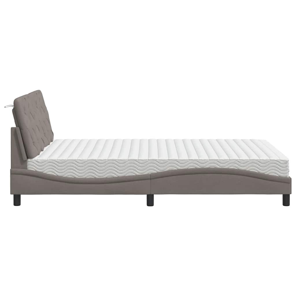 Bed met matras stof taupe 140x190 cm is nu te koop bij PeponiXL, paradijselijk wonen!