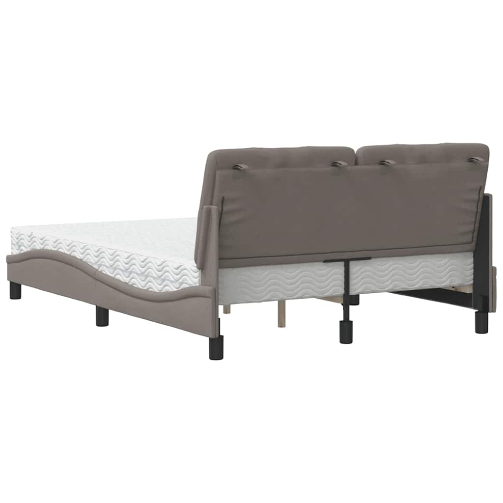 Bed met matras stof taupe 140x190 cm is nu te koop bij PeponiXL, paradijselijk wonen!