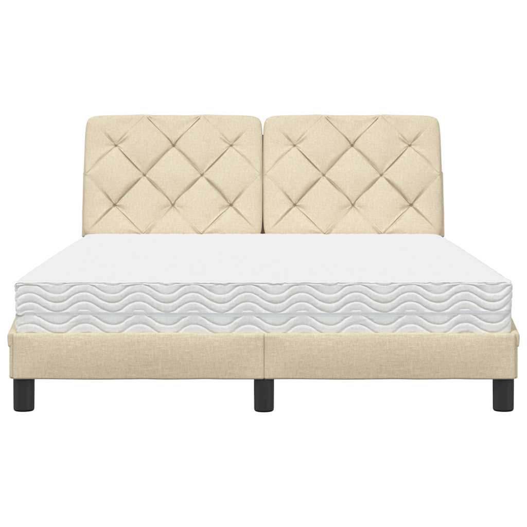 Bed met matras stof crèmekleurig 140x190 cm is nu te koop bij PeponiXL, paradijselijk wonen!