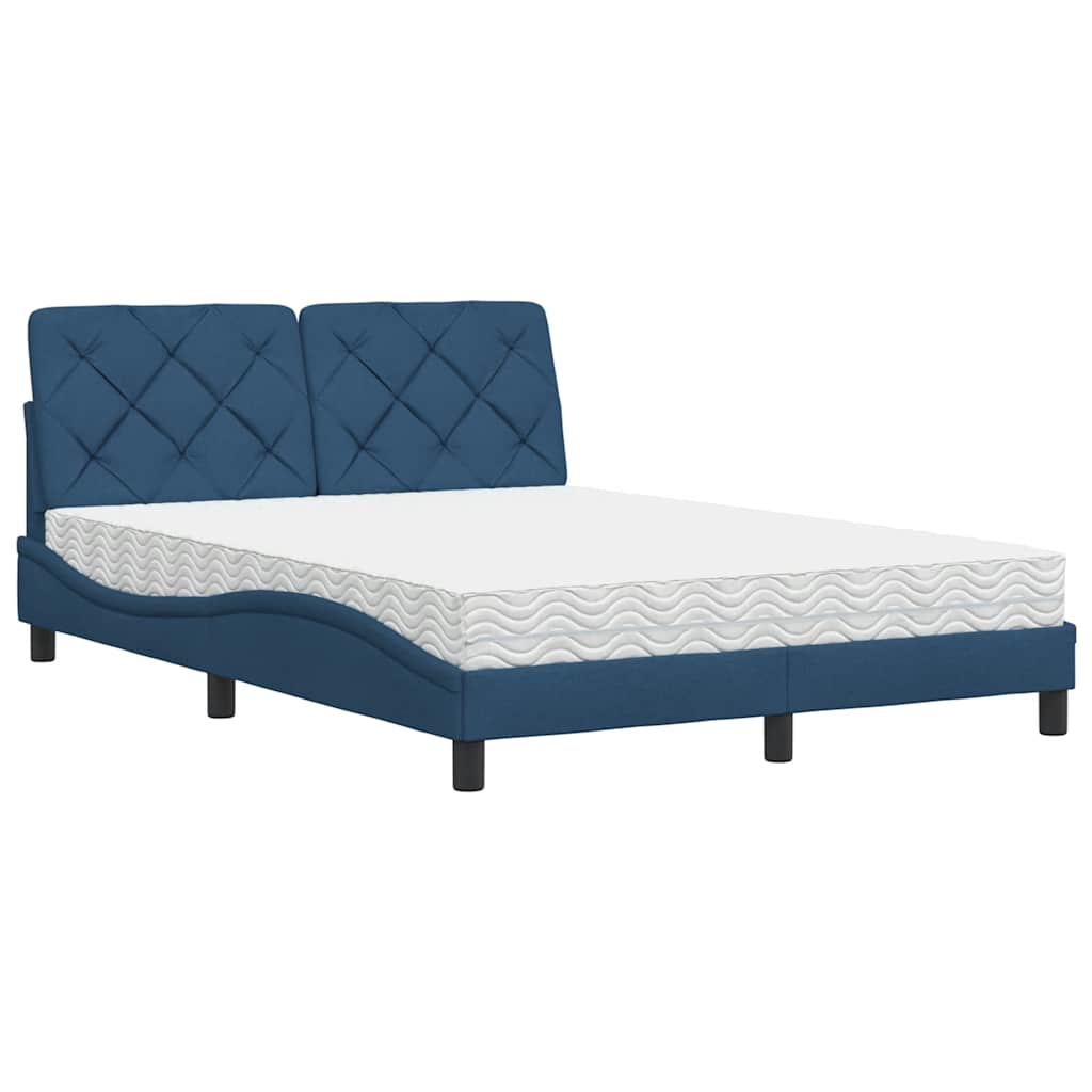 Bed met matras stof blauw 140x190 cm is nu te koop bij PeponiXL, paradijselijk wonen!