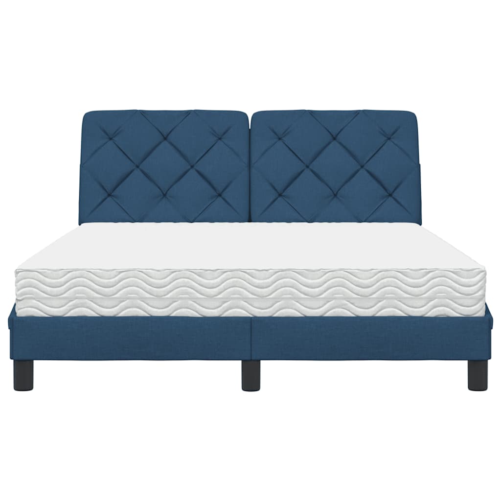 Bed met matras stof blauw 140x190 cm is nu te koop bij PeponiXL, paradijselijk wonen!