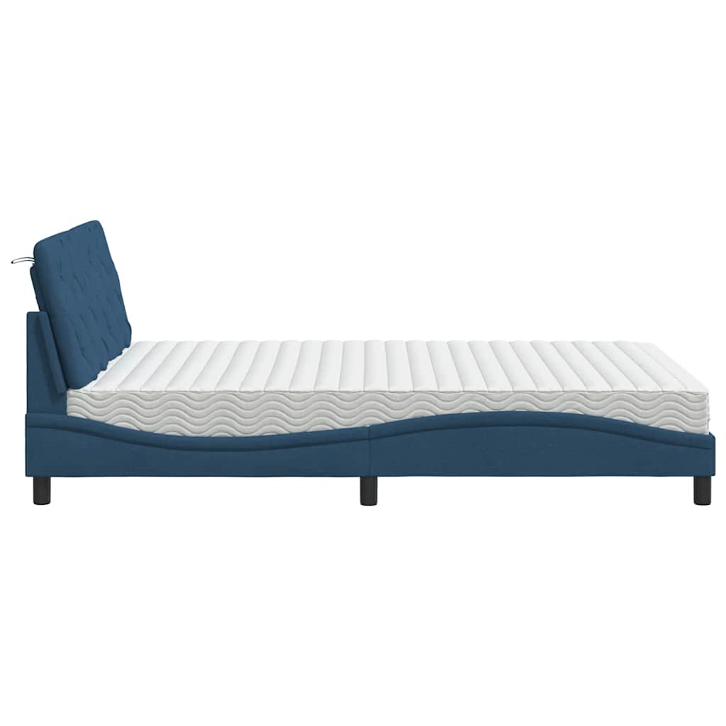 Bed met matras stof blauw 140x190 cm is nu te koop bij PeponiXL, paradijselijk wonen!