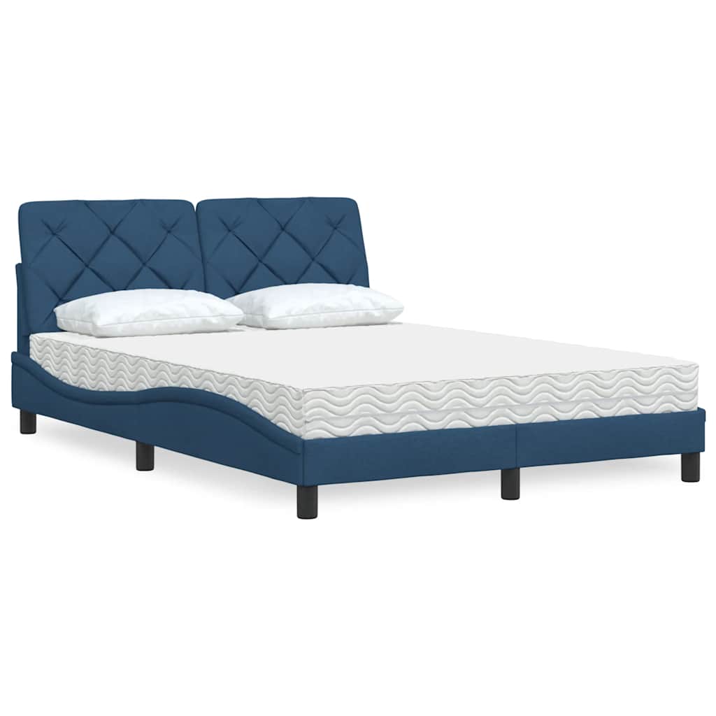 Bed met matras stof blauw 140x190 cm is nu te koop bij PeponiXL, paradijselijk wonen!
