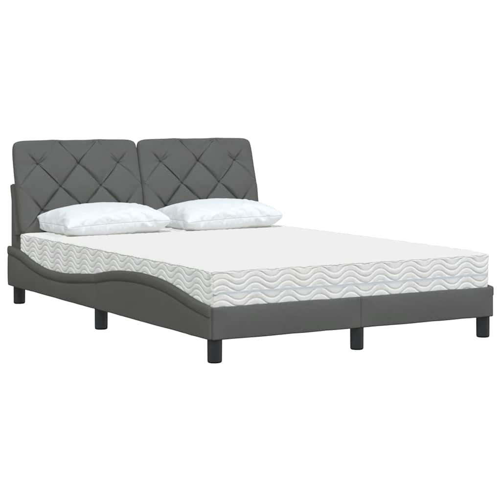Bed met matras stof donkergrijs 140x200 cm is nu te koop bij PeponiXL, paradijselijk wonen!