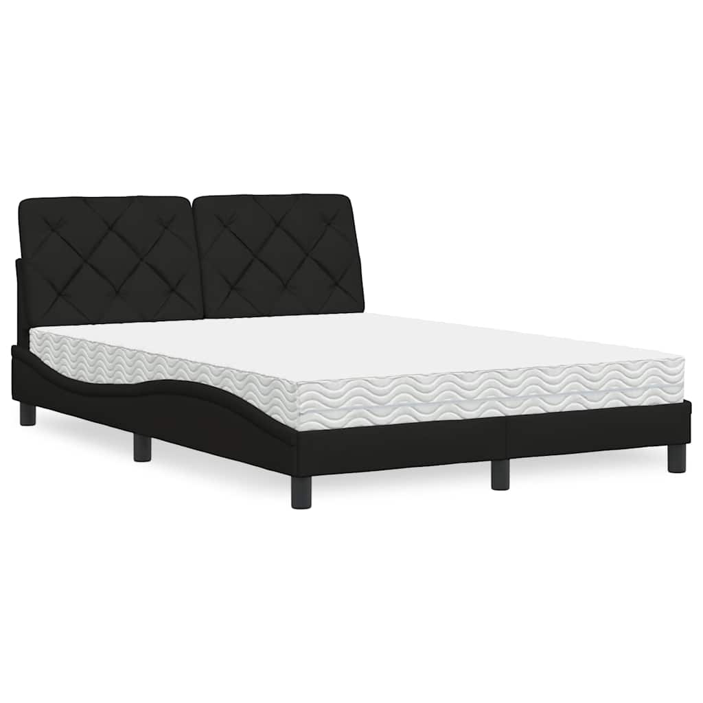 Bed met matras stof zwart 140x200 cm is nu te koop bij PeponiXL, paradijselijk wonen!