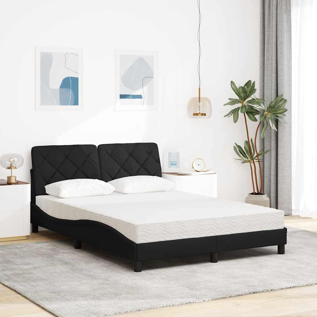 Bed met matras stof zwart 140x200 cm is nu te koop bij PeponiXL, paradijselijk wonen!