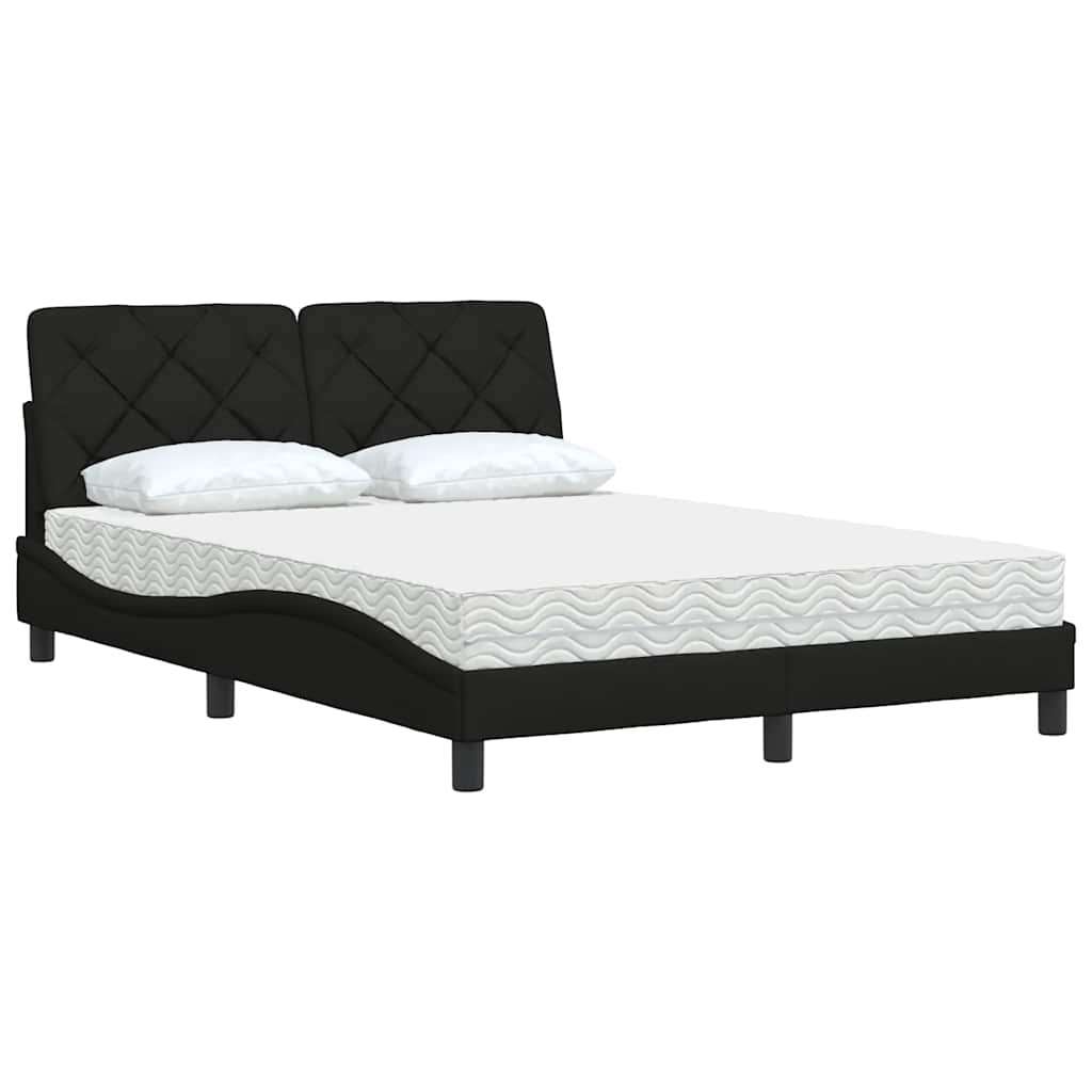 Bed met matras stof zwart 140x200 cm is nu te koop bij PeponiXL, paradijselijk wonen!