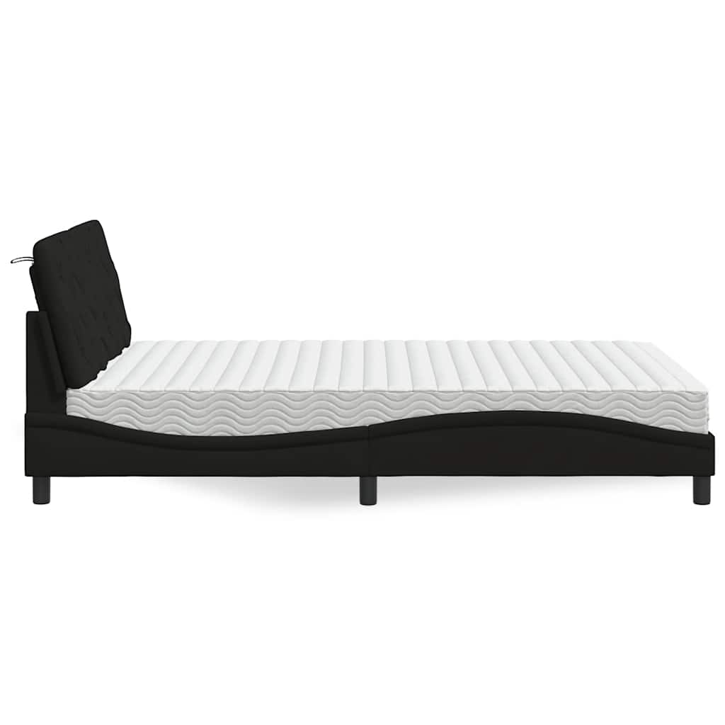 Bed met matras stof zwart 140x200 cm is nu te koop bij PeponiXL, paradijselijk wonen!