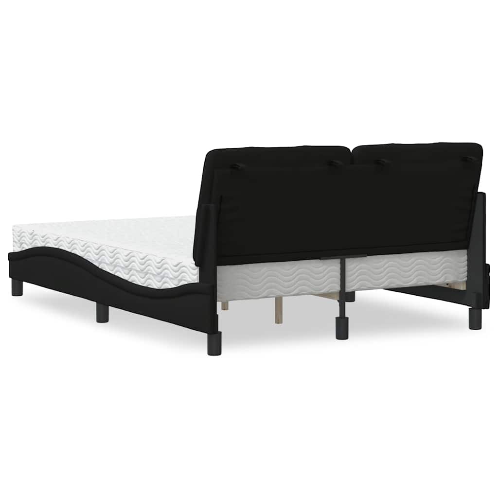 Bed met matras stof zwart 140x200 cm is nu te koop bij PeponiXL, paradijselijk wonen!