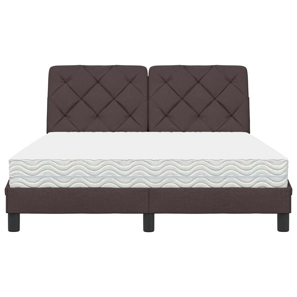 Bed met matras stof donkerbruin 140x200 cm is nu te koop bij PeponiXL, paradijselijk wonen!