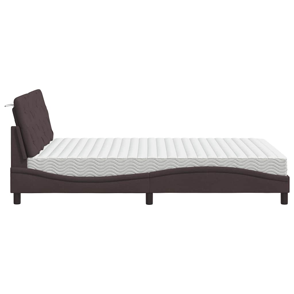 Bed met matras stof donkerbruin 140x200 cm is nu te koop bij PeponiXL, paradijselijk wonen!