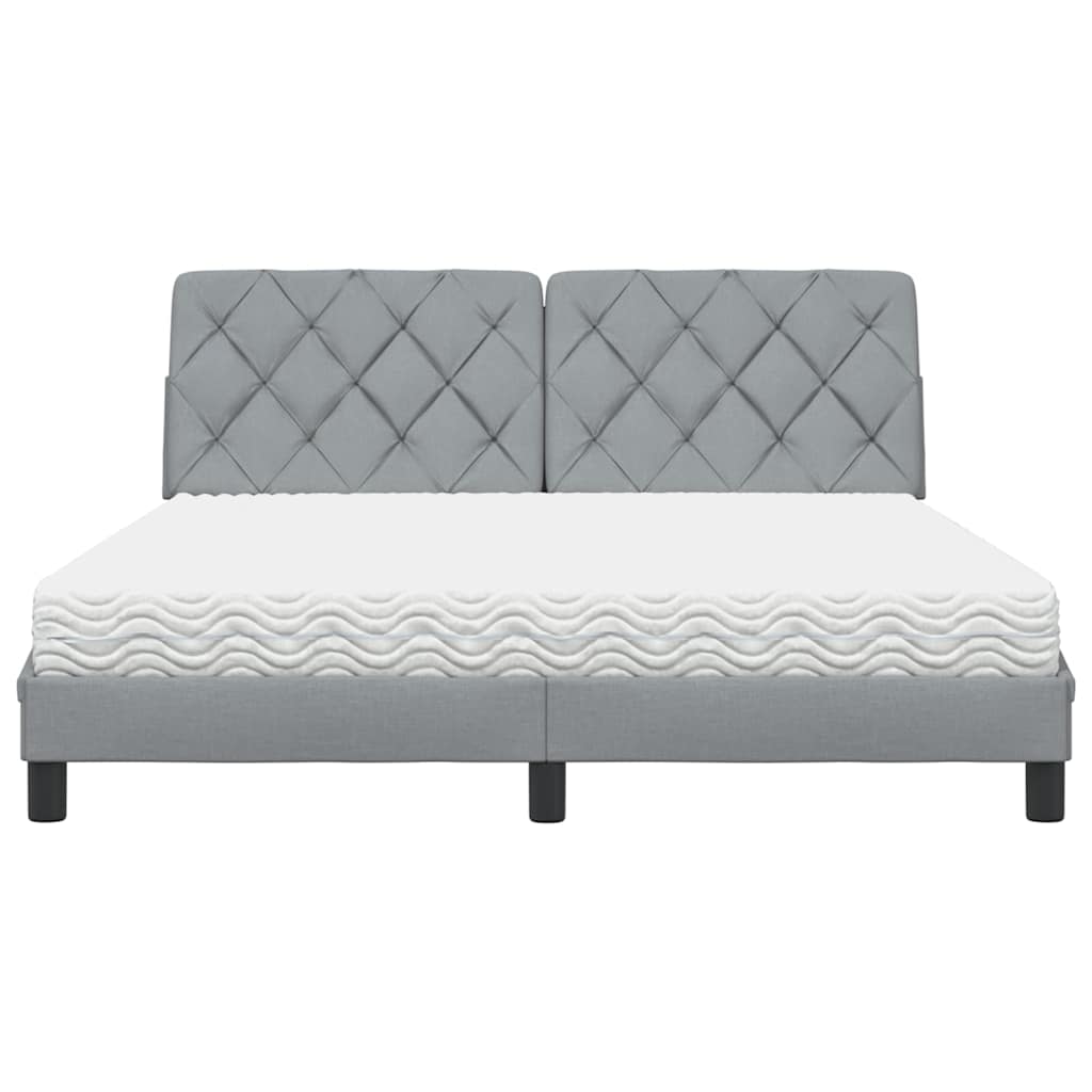 Bed met matras stof lichtgrijs 160x200 cm is nu te koop bij PeponiXL, paradijselijk wonen!