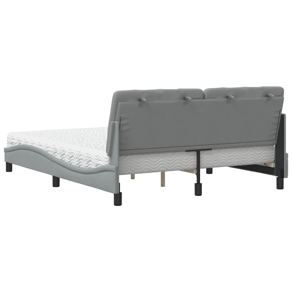 Bed met matras stof lichtgrijs 160x200 cm is nu te koop bij PeponiXL, paradijselijk wonen!