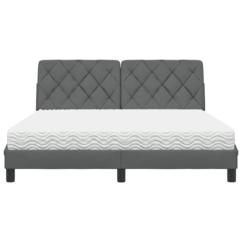 Bed met matras stof donkergrijs 160x200 cm is nu te koop bij PeponiXL, paradijselijk wonen!