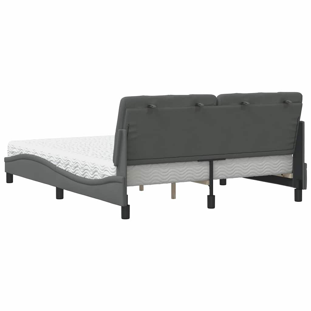 Bed met matras stof donkergrijs 160x200 cm is nu te koop bij PeponiXL, paradijselijk wonen!