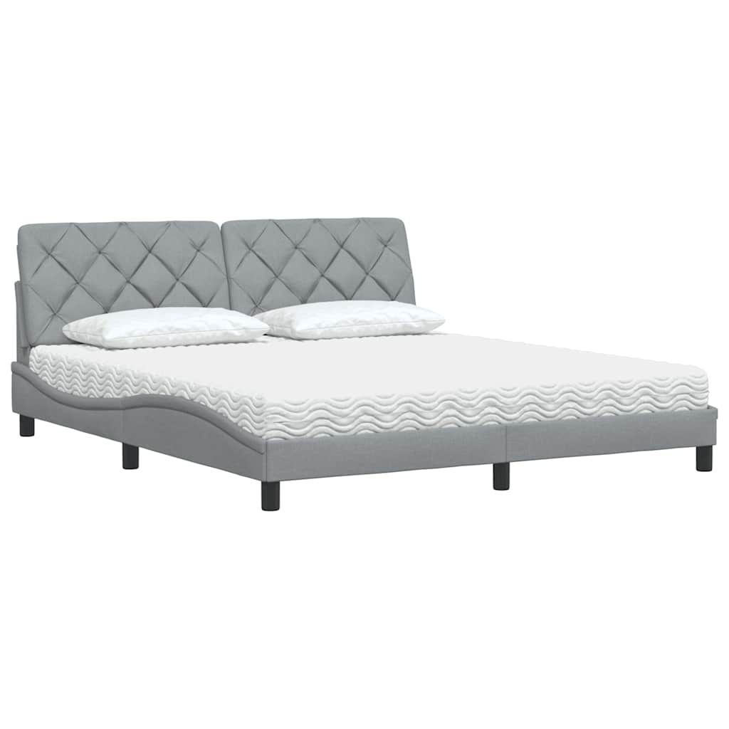Bed met matras stof lichtgrijs 180x200 cm is nu te koop bij PeponiXL, paradijselijk wonen!