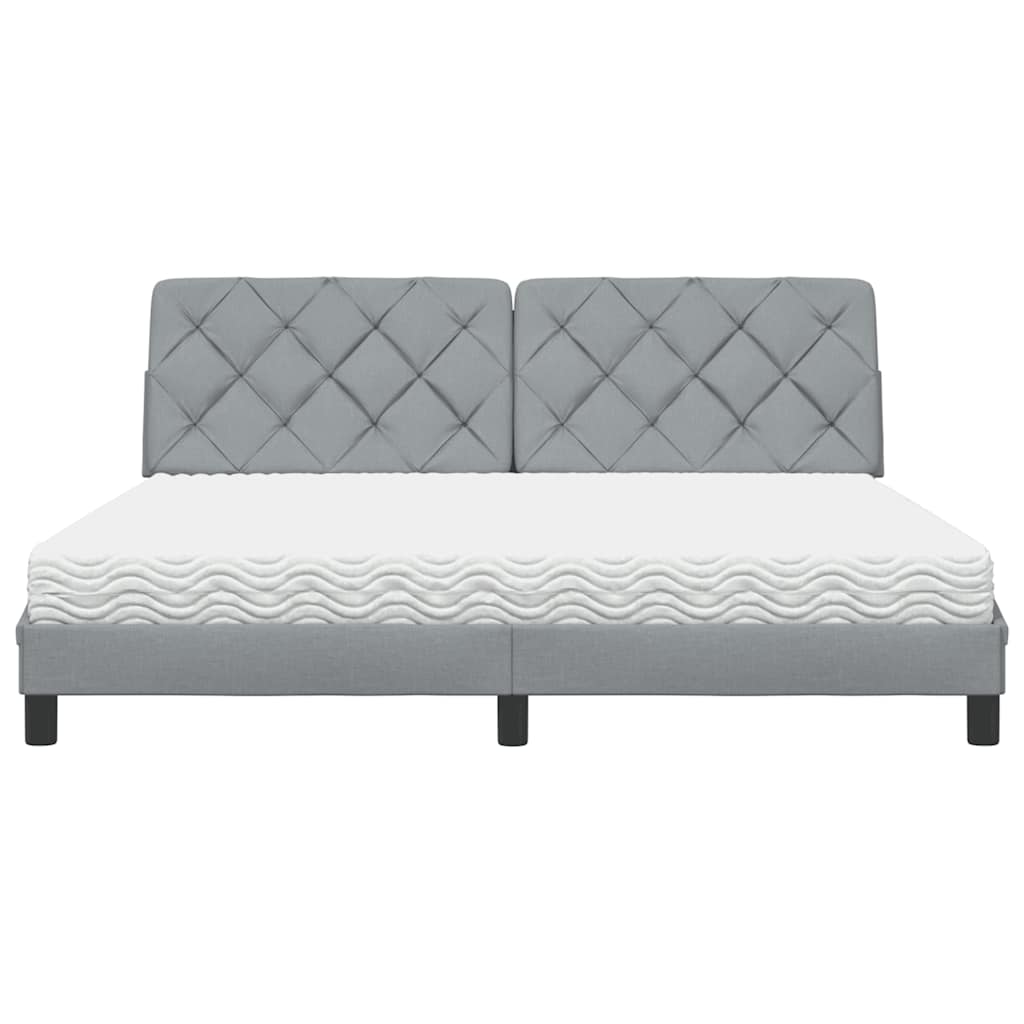Bed met matras stof lichtgrijs 180x200 cm is nu te koop bij PeponiXL, paradijselijk wonen!