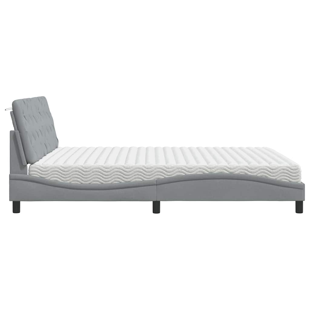 Bed met matras stof lichtgrijs 180x200 cm is nu te koop bij PeponiXL, paradijselijk wonen!
