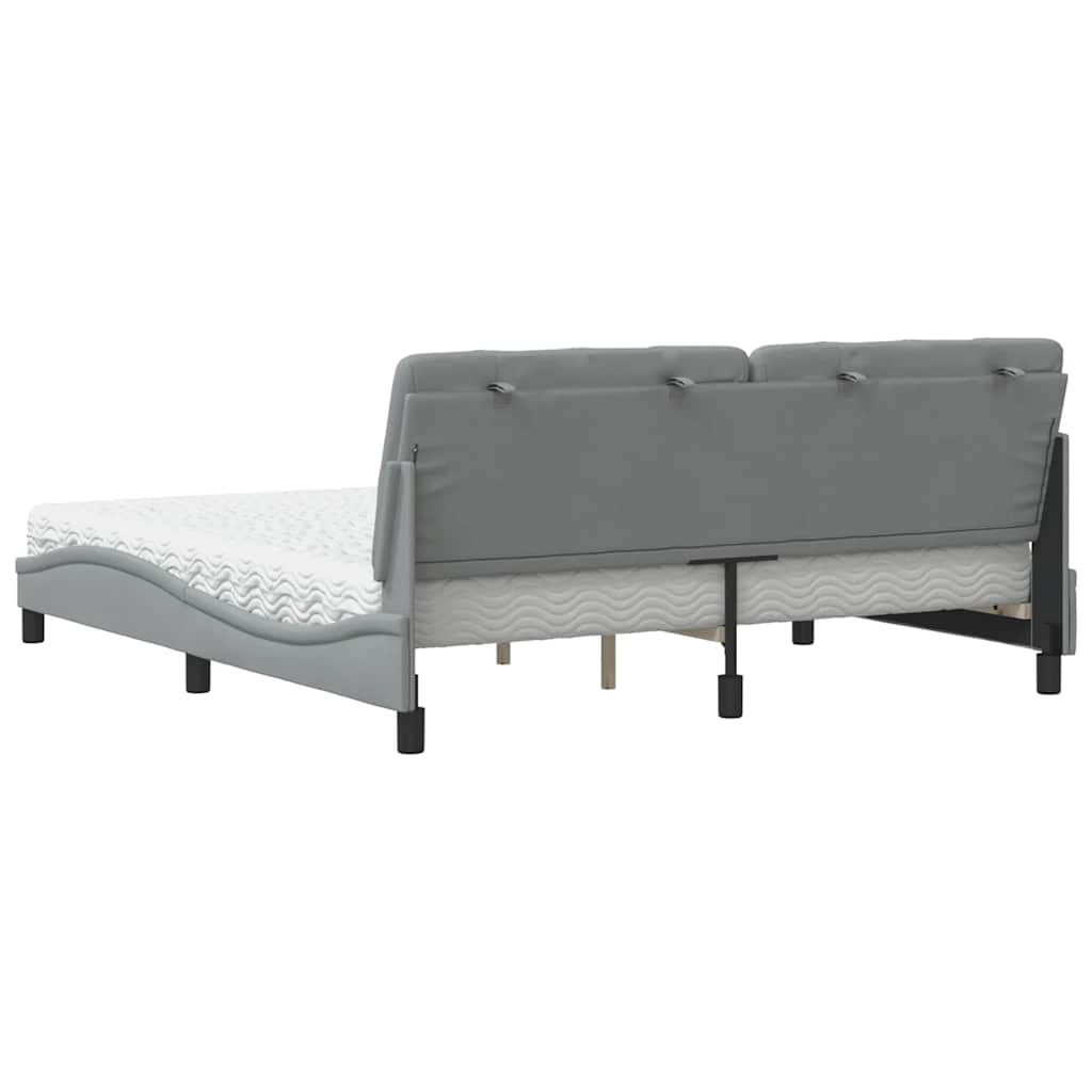 Bed met matras stof lichtgrijs 180x200 cm is nu te koop bij PeponiXL, paradijselijk wonen!