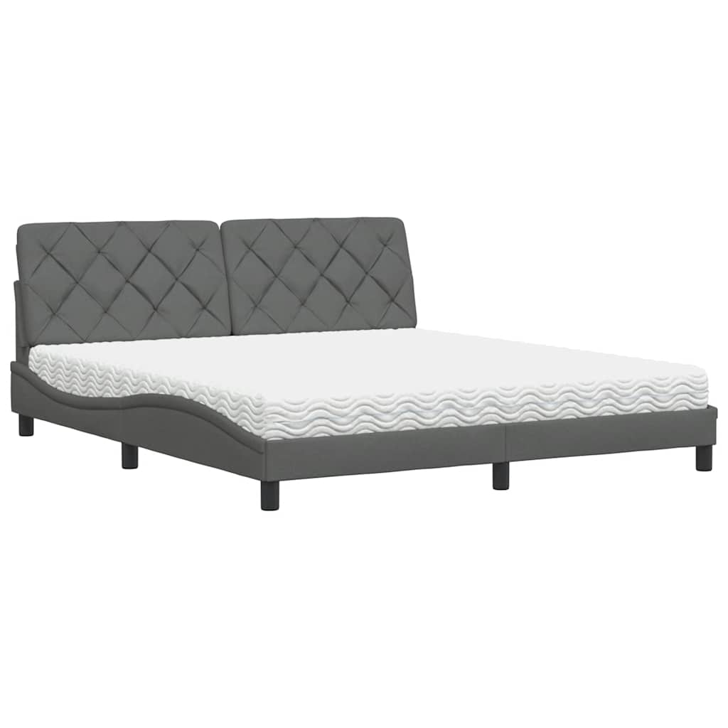Bed met matras stof donkergrijs 180x200 cm is nu te koop bij PeponiXL, paradijselijk wonen!