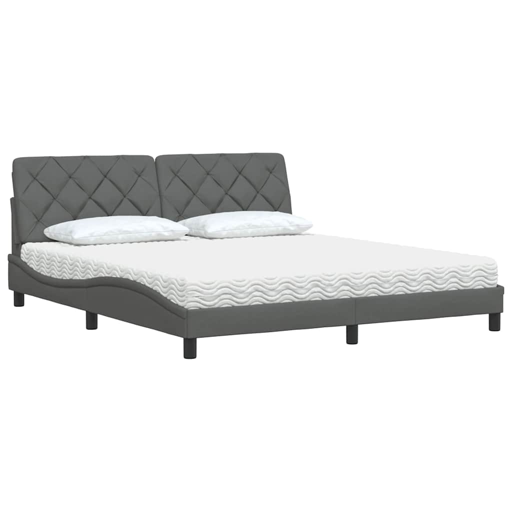 Bed met matras stof donkergrijs 180x200 cm is nu te koop bij PeponiXL, paradijselijk wonen!