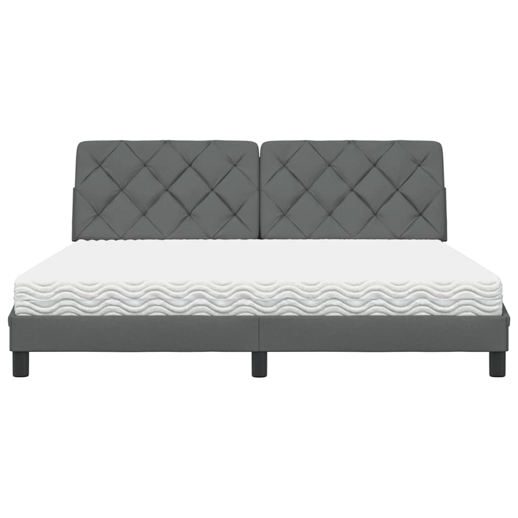 Bed met matras stof donkergrijs 180x200 cm is nu te koop bij PeponiXL, paradijselijk wonen!